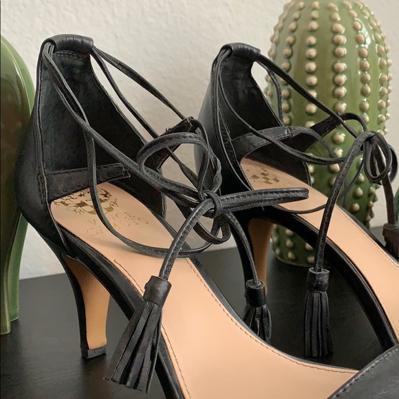 Vince Camuto black lace up heels - Picture 2 of 5